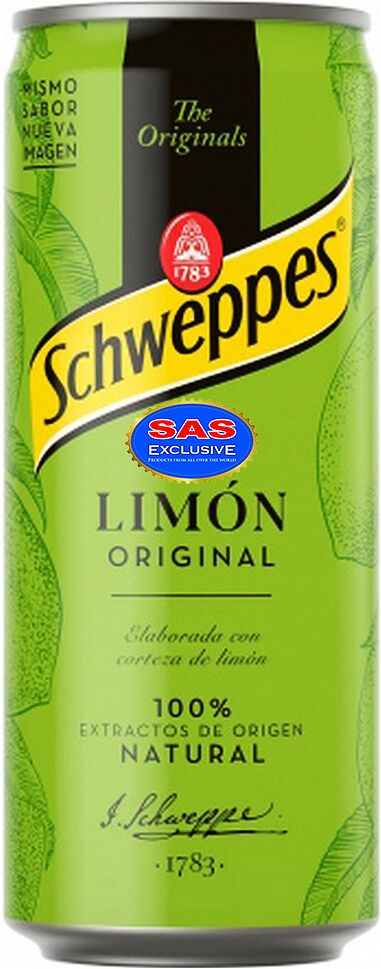 Զովացուցիչ գազավորված ըմպելիք կիտրոնի «Schweppes Original» 0.33լ 