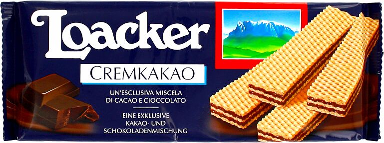 Вафли с шоколадной начинкой "Loacker CremKakao" 175г  