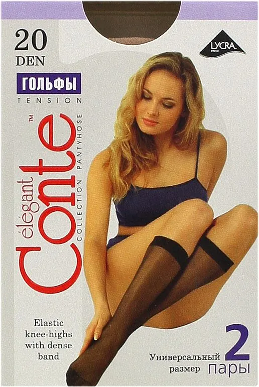 Knee -high stockings "Conte 20 Den" Natural