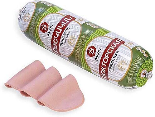 Boiled sausage product "Bacon Family Doctoral" 