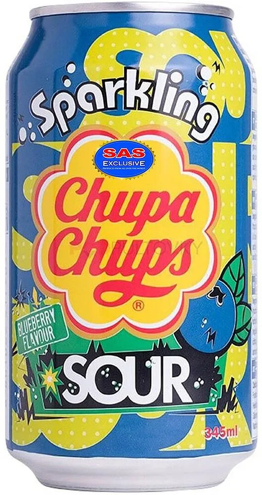 Refreshing carbonated drink "Chupa Chups" 345l blueberry
