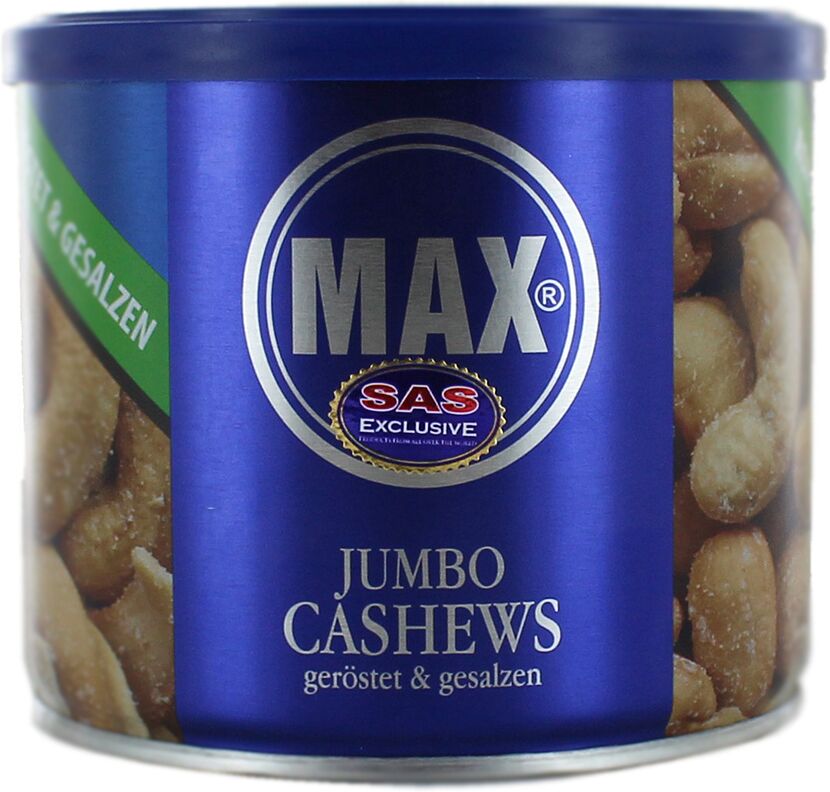 Roasted salty cashews "Max Jumbo Cashews" 225g