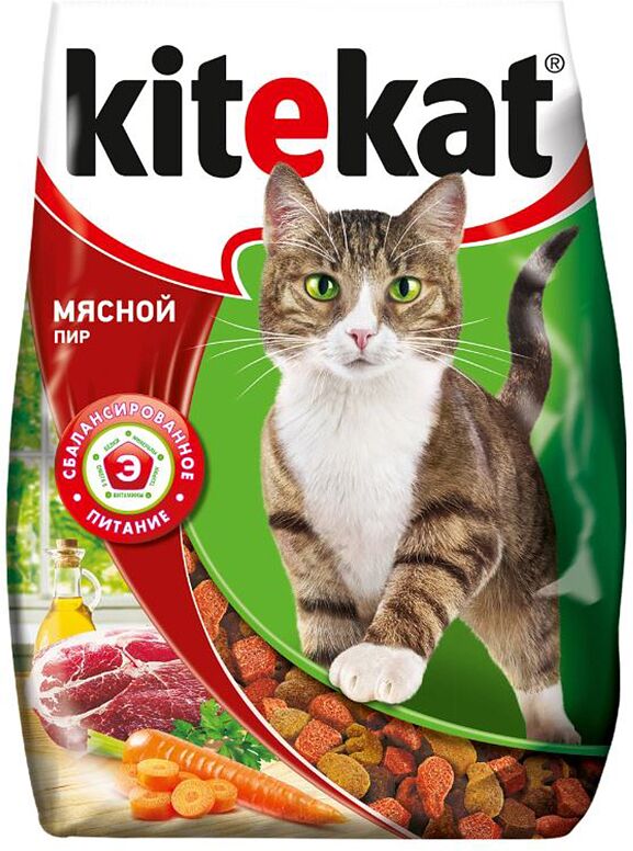 Կատուների կեր «Kitekat Мясной Пир» 350գ միս