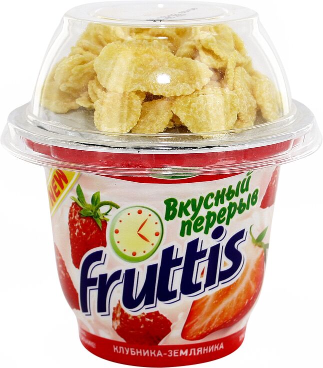 Yoghurt product with strawberry, wild strawberry & corn flakes "Campina Fruttis" 175g, richness: 2.5%