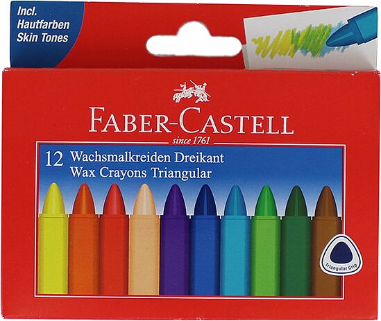Карандаши восковые цветные "Faber-Castell" 12 шт  