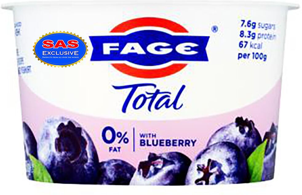 Йогурт с голубикой "Fage Total" 150г, жирность: 0%