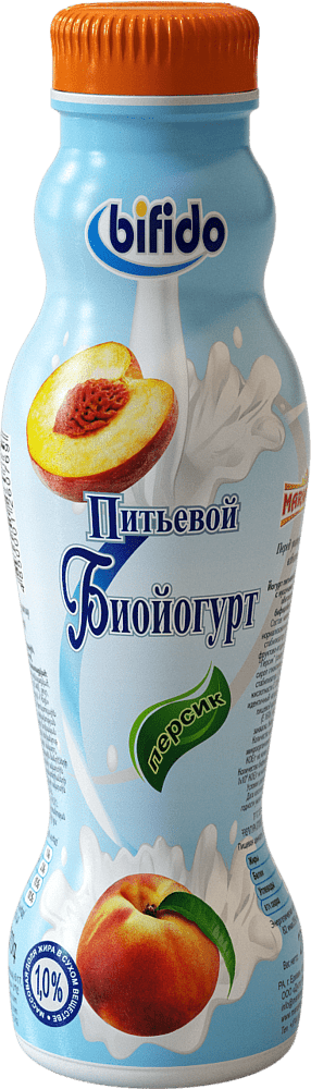 Биойогурт питьевой с персиком  "Марианна Bifido" 270г, жирность: 1,0% 