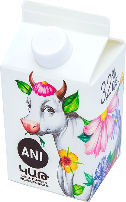 Молоко "Ани" 0.5л, жирность: 3.2%