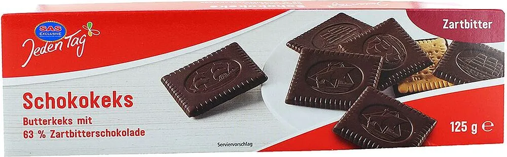 Cookies with chocolate "Jeden Tag" 125g
