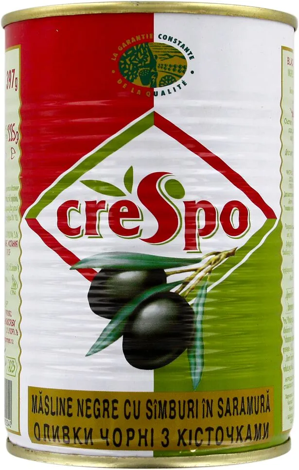 Оливки черные с косточкой "Crespo" 397г