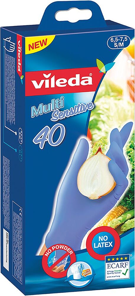 Перчатки резиновые "Vileda Multi Sensiive" S/M