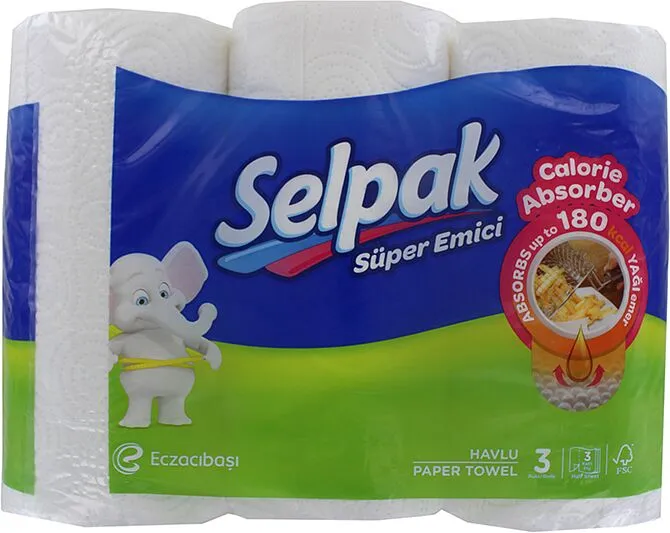 Թղթե սրբիչ «Selpak Calorie Absorber» 3հատ