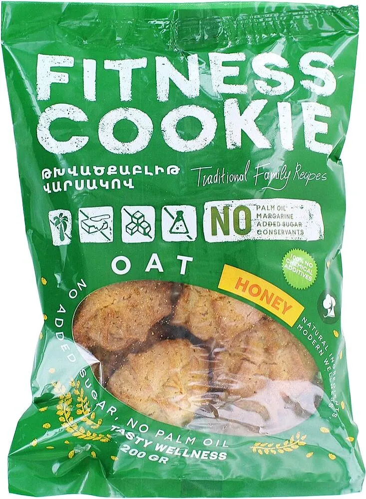 Թխվածքաբլիթ վարսակով և մեղրով «Fitness Cookie» 200գ
