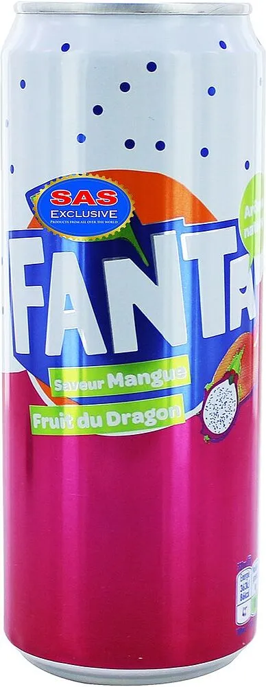 Refreshing carbonated drink "Fanta" 0.33l Mango & Pitahaya