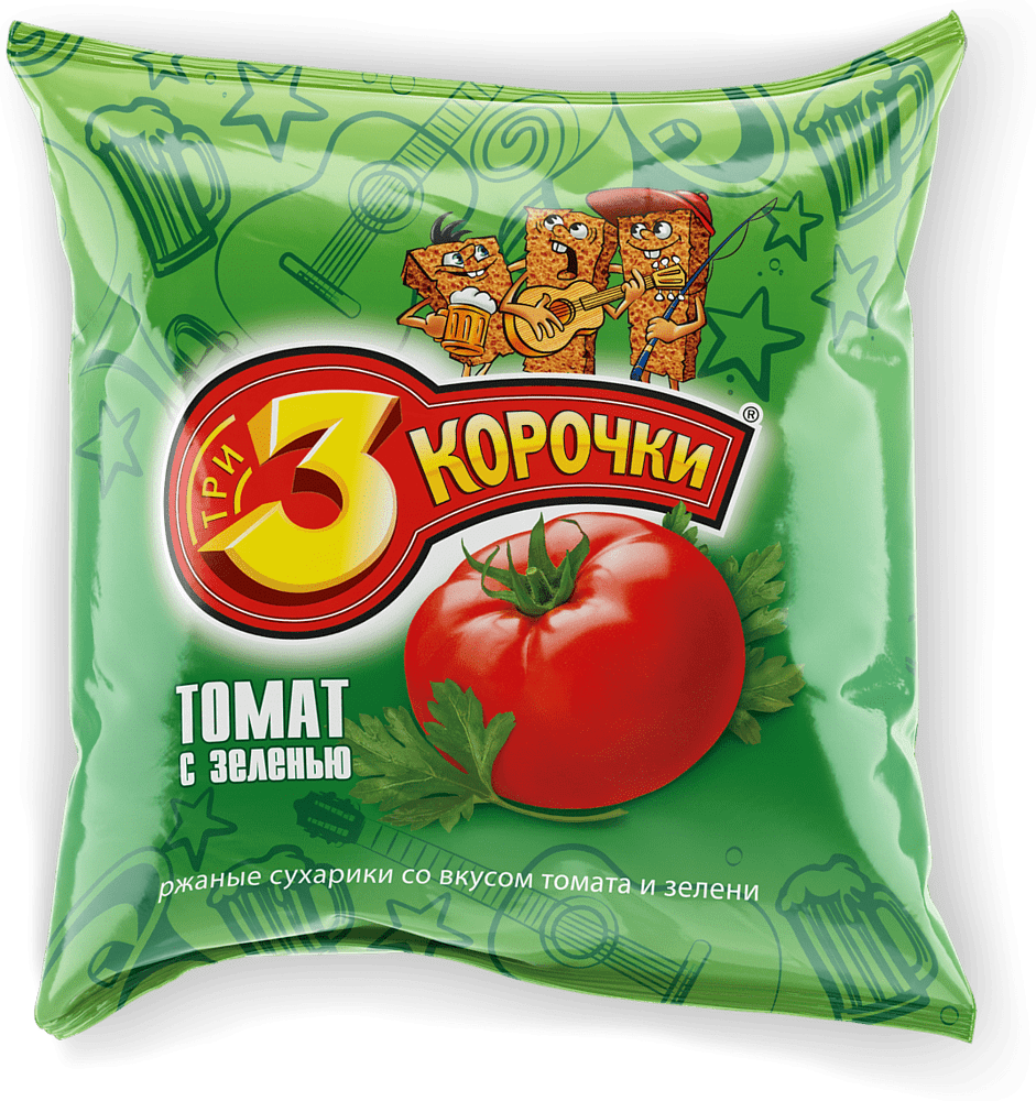 Crackers "3 Korochki" 80g Tomato & Greens