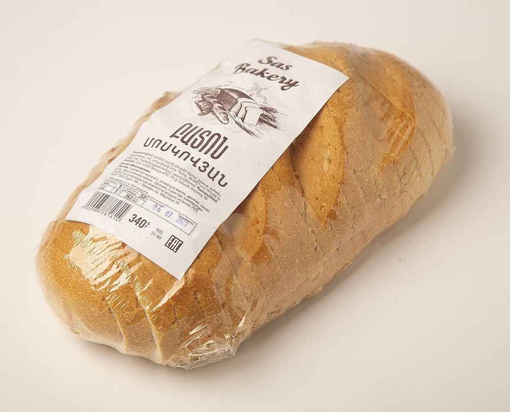 Հաց բատոն սպիտակ, կտրատած «SAS Bakery» 340գ