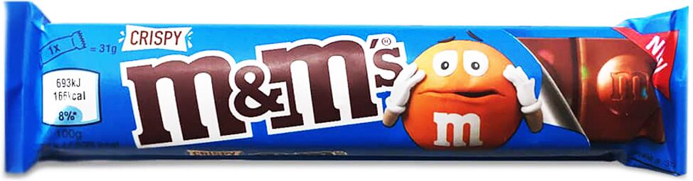 Chocolate bar with crispy balls "M&M's" 31g
