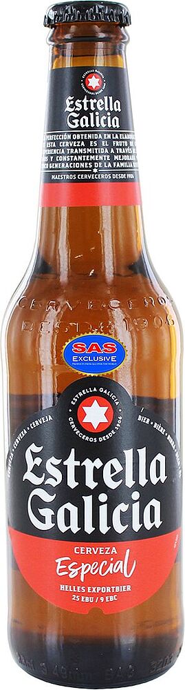 Beer "Estrella Galicia Especial" 0.33l
