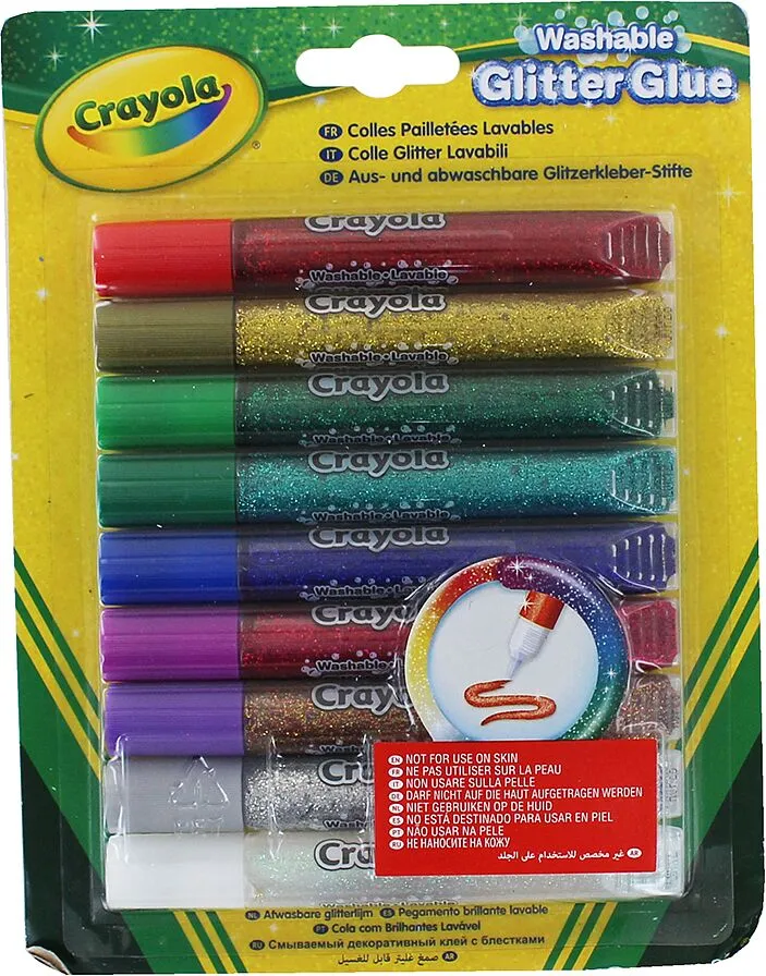 Սոսինձ փայլերով «Crayola» 9հատ