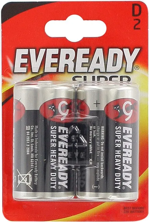 Элемент питания "Eveready Super Heavy Duty D"  2шт