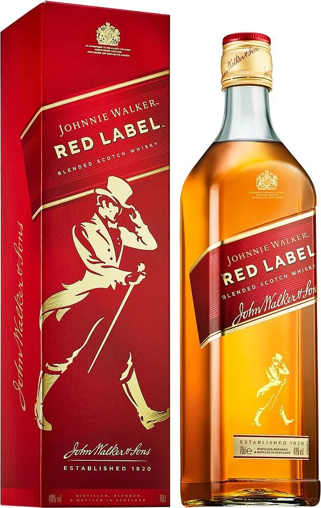 Виски "Johnnie Walker 4 Red Label Old" 1л 