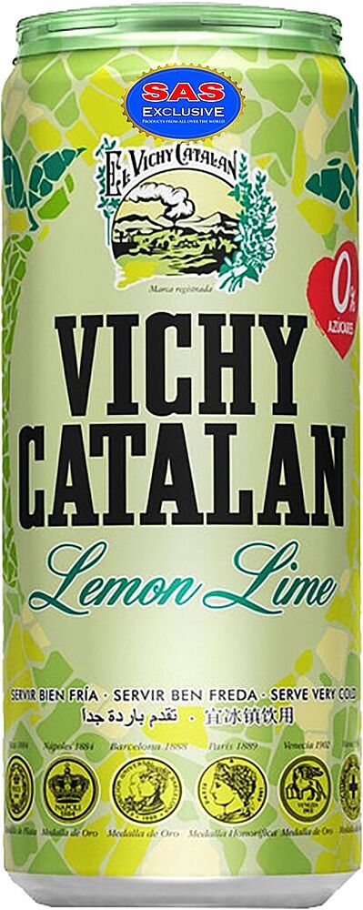 Հանքային ջուր «Vichy Catalan Lemon Lime» 0.33լ 