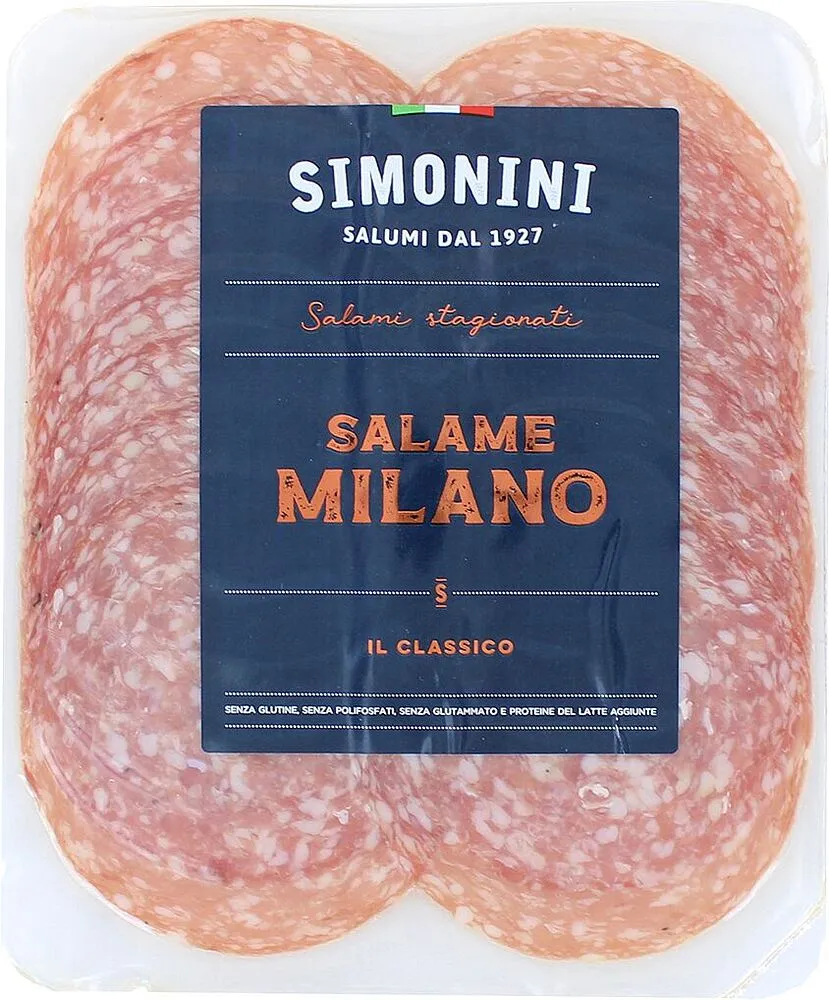 Колбаса салями нарезанная "Simonini Milano" 100г