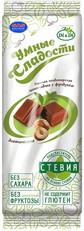 Chocolate bar with stevia "Di&Di Умные сладости" 90g