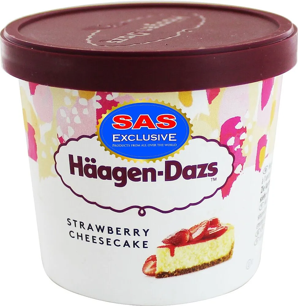 Мороженое-чизкейк "Haagen-Dazs Strawberries & Cheesecake" 81г 