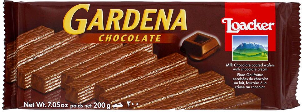 Вафли в шоколаде "Loacker Gardena" 200г