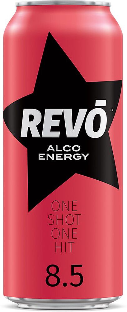 Energy carbonated drink "Revo" 0.5l Cherry