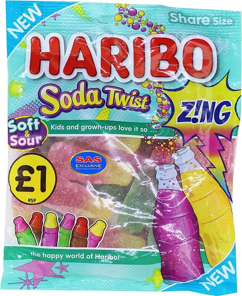 Конфеты желейные "Haribo Soda Twist" 160г