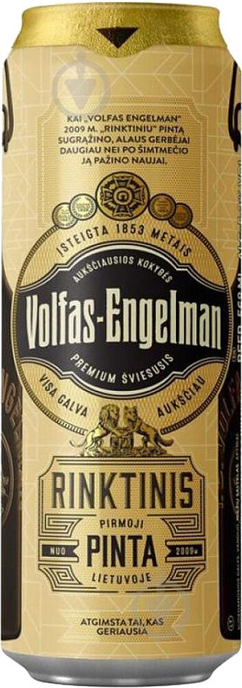 Beer "Volfas Engelman Rinktinis" 0.568l
