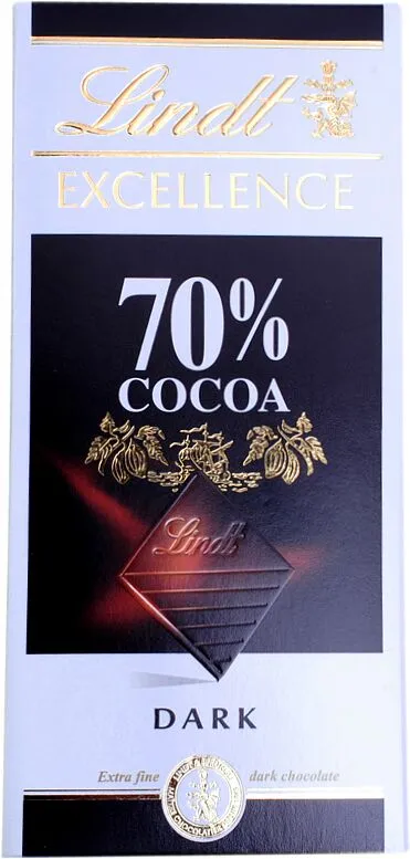 Шоколадная плитка, горькая "Lindt Excellence" 100г  