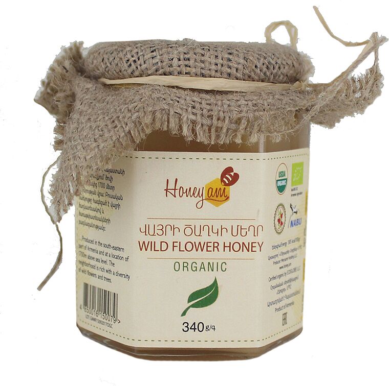 Օրգանական մեղր  «Honey.am Վայրի ծաղկի մեղր» 340գ