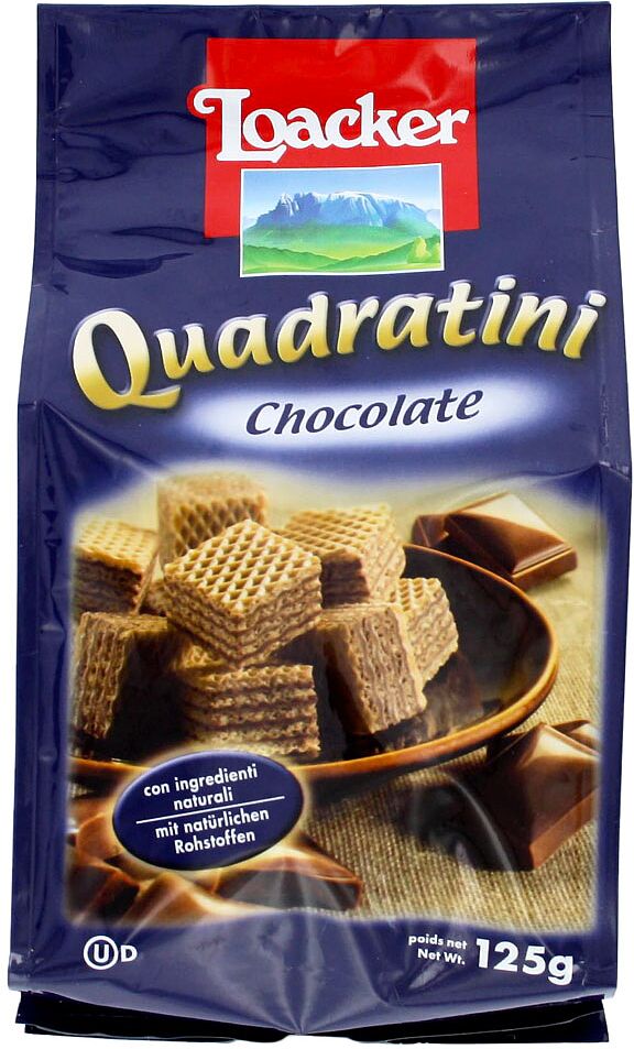 Վաֆլի՝ շոկոլադե կրեմով «Loacker Quadratini Chocolate» 125գ