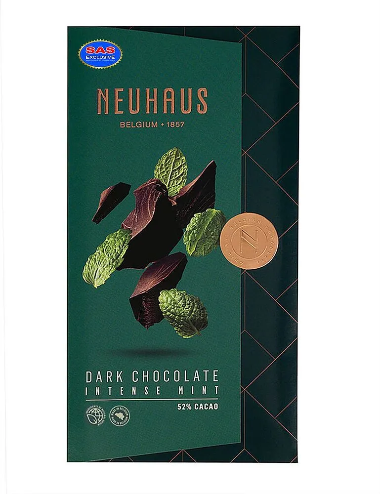 Шоколадная плитка темная с мятой "Neuhaus" 100г