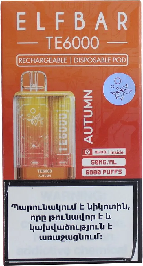 Electric pods "Elf Bar" 6000 puffs, Autumn
