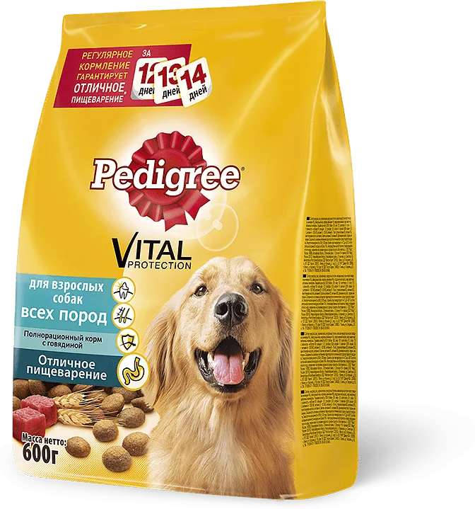 Корм для собак "Pedigree Vital" 600г Говядина