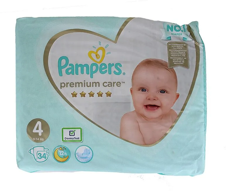 Nappies "Pampers Premium Care Maxi №4  9-14kg 34pcs