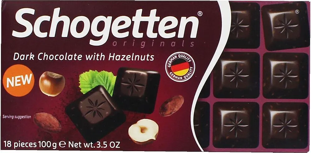 Dark chocolate bar with hazelnut "Schogetten" 100g