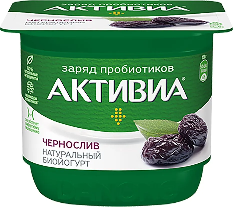 Բիոյոգուրտ սալորաչրով «Danone Активиа» 120գ,  յուղայնությունը` 2.9%